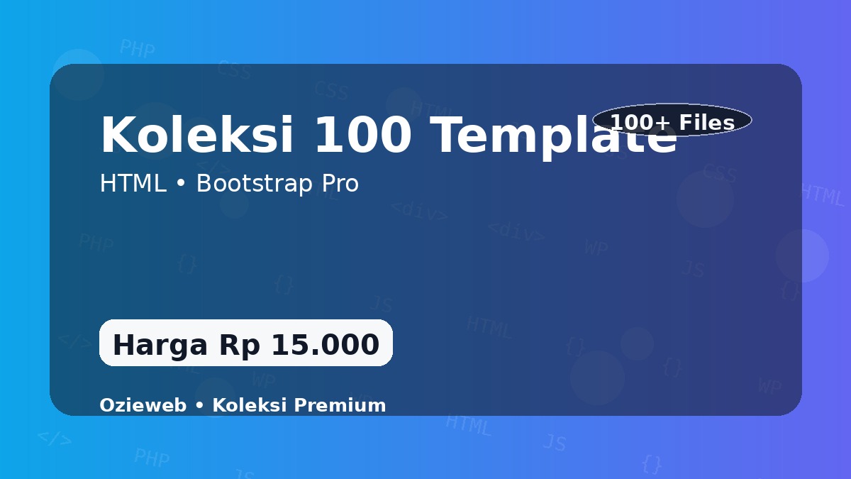 Koleksi 100 temlate HTML  Boostrap Pro