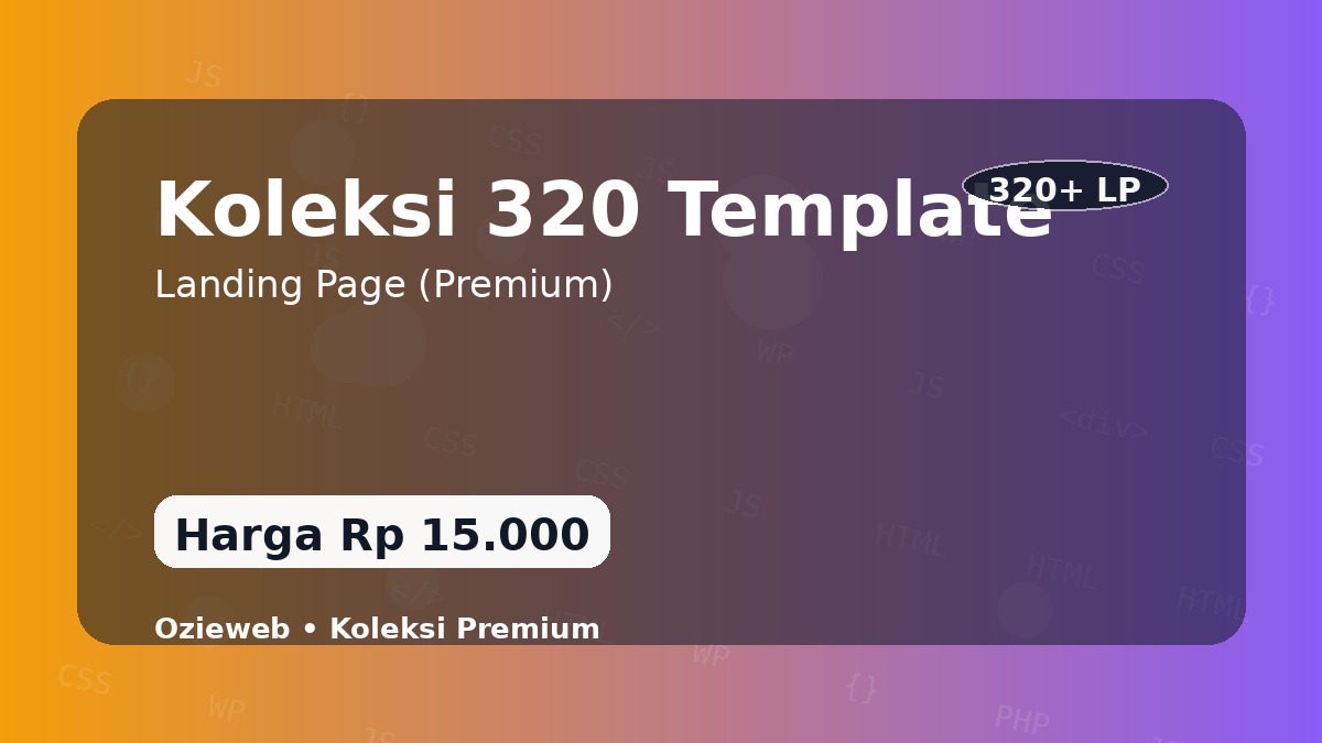 Koleksi 320 template landing page premiun