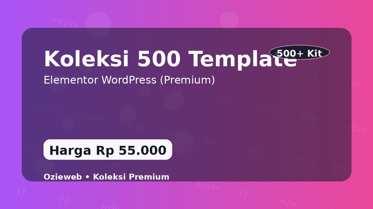 Koleksi 500 template elementor wordpress pemium