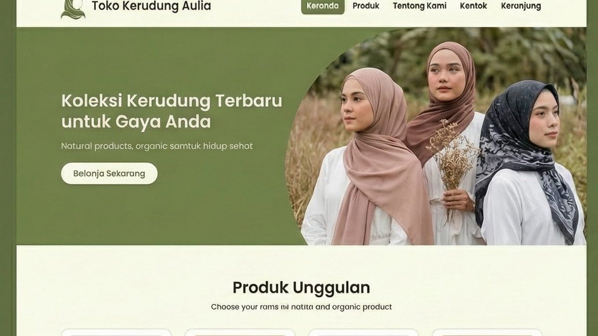 Contoh website Toko Kerudung Aulia