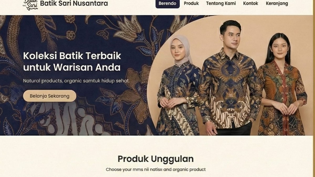 Contoh website Batik Sari Nusantara