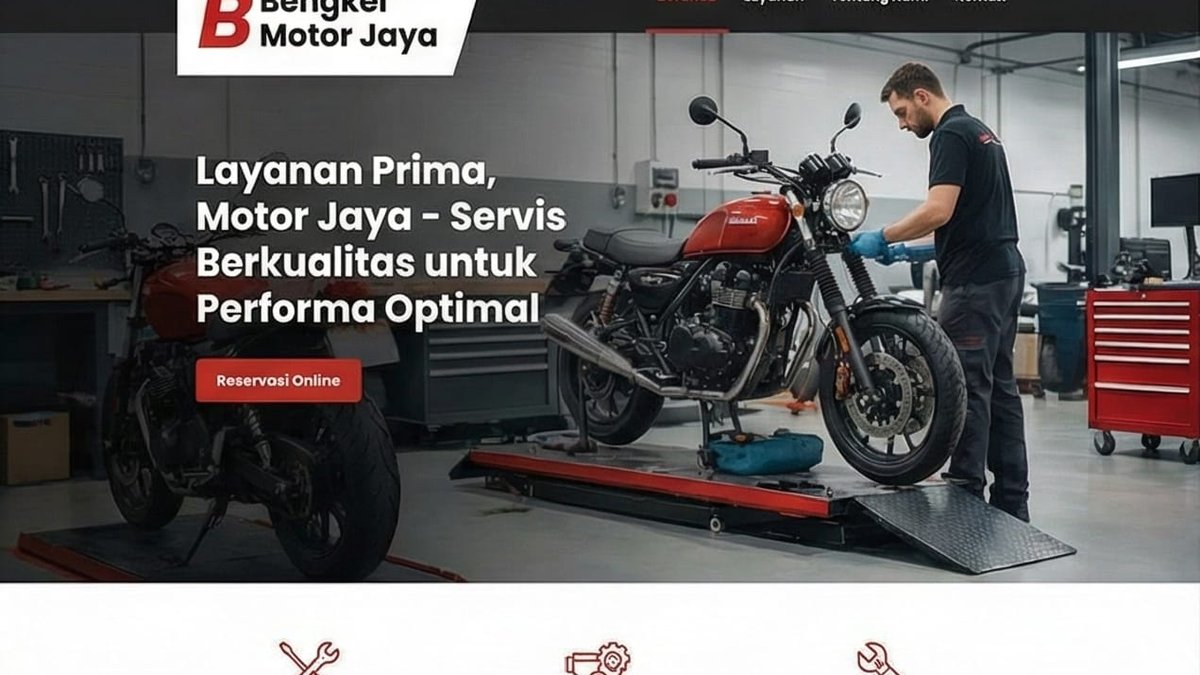 Contoh website Bengkel Motor Jaya
