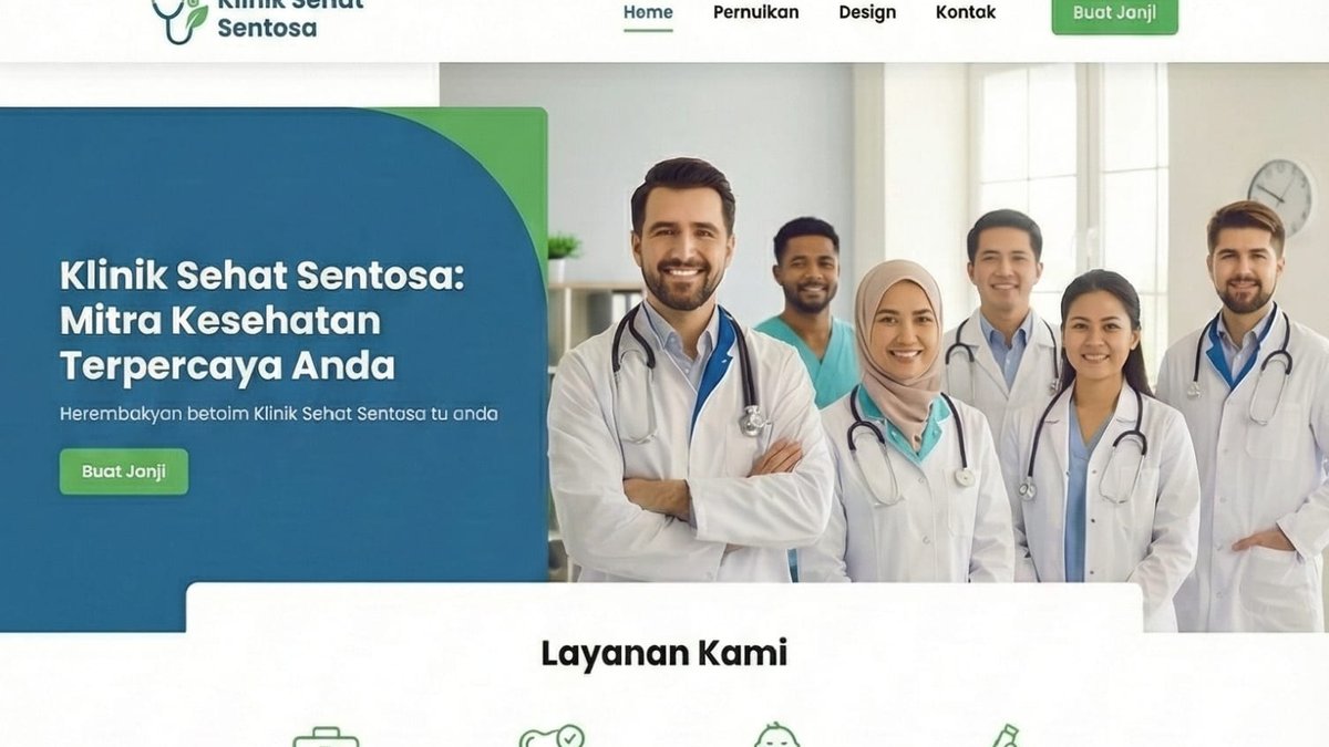 Contoh website Klinik Sehat Sentosa